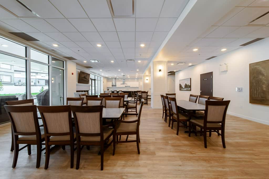 Game / Party Room in Three Robins Riverside, independent senior living in St. Albert