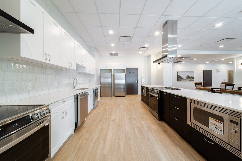 Demonstration Kitchen in Three Robins Riverside, independent senior living in St. Albert