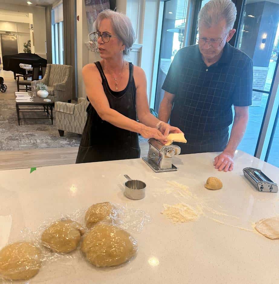 Pasta Making Lessons in the Three Robins Riverside community kitchen