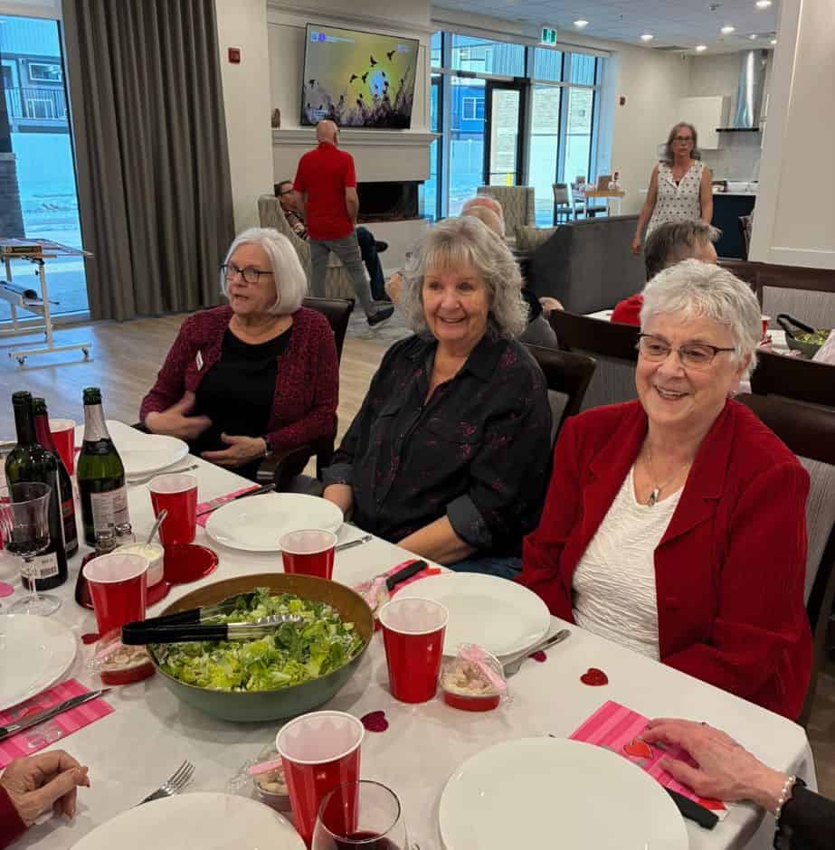 Group of friends enjoying Valentine's dinner together