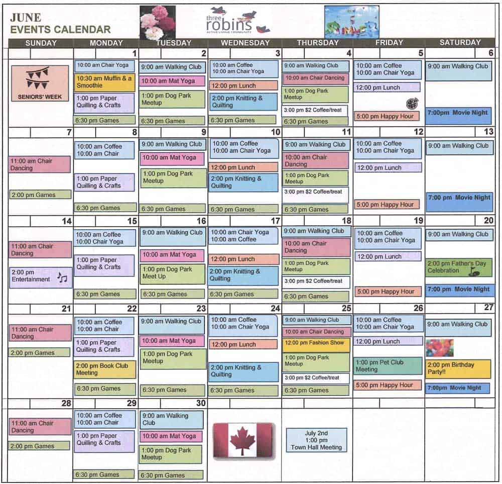 June-Calendar Three Robin Riverside June Community Calendar