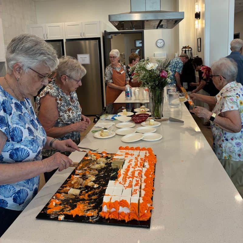 Grazing table prepared by the resident food club at the Three Robins Riverside grand opening
